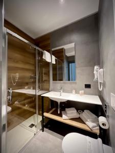 Koupelna v ubytování Hotel Leonessa