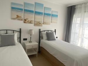 Llit o llits en una habitació de Beach Apartment La Cala de Mijas