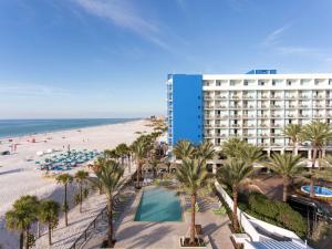 a view of the hotel and the beach at Hilton Clearwater Beach Resort & Spa in Clearwater Beach