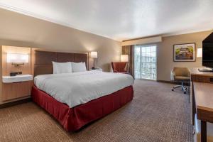 a hotel room with a large bed and a television at Hampton Inn Ukiah in Ukiah