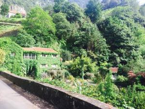 uma casa ao lado de uma montanha em Moinho do Comandante no Faial