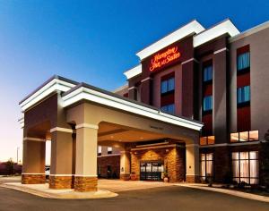 a hotel with a sign on the front of it at Hampton Inn and Suites Pauls Valley in Pauls Valley