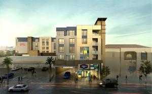 a rendering of a building with cars parked in a parking lot at Hampton Inn & Suites Los Angeles - Glendale in Glendale