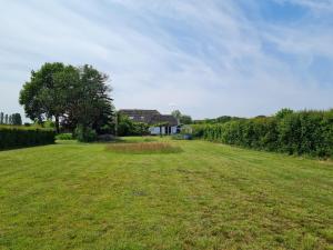 een groot grasveld met een huis op de achtergrond bij B&B Bos en Wei XL in Hall