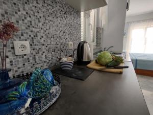a kitchen with a counter top with a plate on it at Villa Ines in Jezera