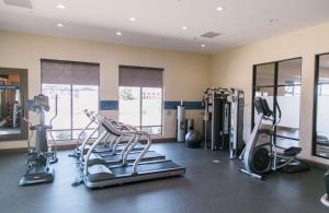 a gym with treadmills and machines in a room at Hampton Inn & Suites Amarillo East in Amarillo