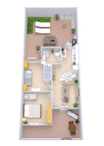 plan d'une maison vue de dessus dans l'établissement Sea Spritz & Sun -Accesso Mare-Clima- Parcheggio, à Torre San Giovanni