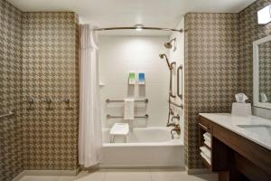 吉尔伯特Home2 Suites by Hilton Gilbert的带浴缸、淋浴和水槽的浴室