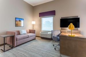 Hampton Inn And Suites Guymon的电视和/或娱乐中心