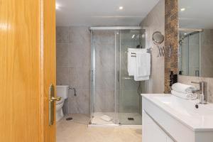 a bathroom with a shower and a toilet and a sink at BNBHolder Apartamentos en Sol Confort 2 in Madrid