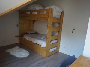 a bunk bed in a room with a ladder at Charmante Maison de Village Rénovée, 4 Chambres, Proche Commerces et Pistes, Autrans-Méaudre en Vercors - FR-1-737-4 in Autrans