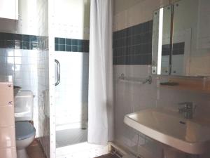 a bathroom with a sink and a toilet and a shower at Maison Autrans, 3 pièces, 4 personnes - FR-1-737-41 in Autrans