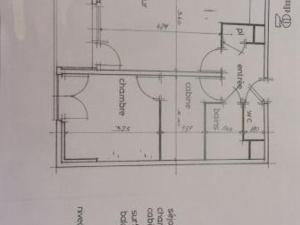 a drawing of a floor plan of a house at Appartement avec balcon exposé sud, 40 m², proche centre et pistes - Autrans, 6 pers. - FR-1-737-47 in Autrans +1 photo