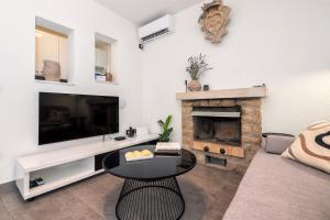 Televízia a/alebo spoločenská miestnosť v ubytovaní Holiday House de Finis