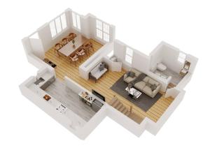 a rendering of a floor plan of a living room at Breezy Hill 3BR Modern & Quiet Home in Catskills in Accord