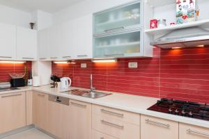 Kuchyň nebo kuchyňský kout v ubytování Apartments Martic