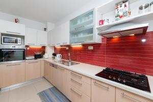 Kuchyň nebo kuchyňský kout v ubytování Apartments Martic