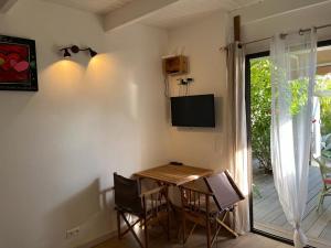 TV a/nebo společenská místnost v ubytování Studio sucrier 150m des plages orient bay