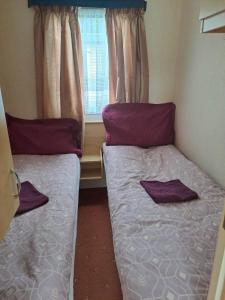 Postel nebo postele na pokoji v ubytování Cosy Caravan at Blackmoor Farm