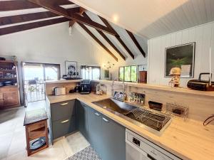 a kitchen with a sink and a counter top at Maison camomille in Le Cap