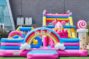 a large inflatable bounce house with a rainbow at Langham Place Guangzhou - Walking distance to Canton Fair in Guangzhou