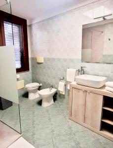 阿爾布斯的住宿－Bilocale Gemma，一间带卫生间和水槽的浴室