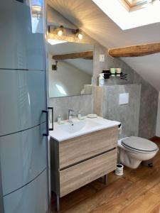 Arsagne的住宿－Le Domaine de Darracq，一间带水槽和卫生间的浴室