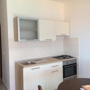 Kuchyň nebo kuchyňský kout v ubytování Apartments Pisac