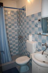 a bathroom with a toilet and a sink and a shower at Apartman Mara in Sveti Juraj
