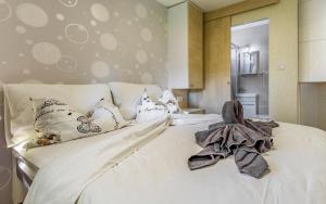 Postel nebo postele na pokoji v ubytování Mobile Home Rojnic