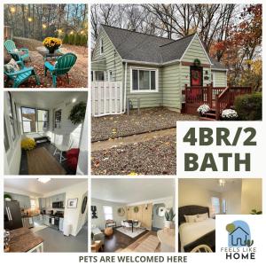 a collage of pictures of a house at New! Cozy 4-bedroom w/ free parking. Dogs welcome! in Berea