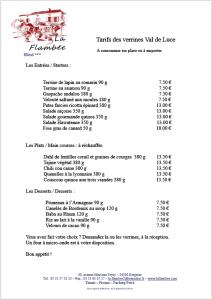 página de un documento con una lista de vehículos en Hôtel La Flambée, en Bergerac