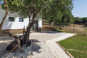 un jardin avec une chaise à côté d'un arbre dans l'établissement Villa - Finca Florida Benalup, à Benalup-Casas Viejas