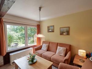 sala de estar con sofá y ventana en Holiday Home Am Sternberg 38 by Interhome, en Frankenau