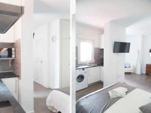 Łóżko lub łóżka w pokoju w obiekcie Comodo y agradable estudio en Madrid centro A6