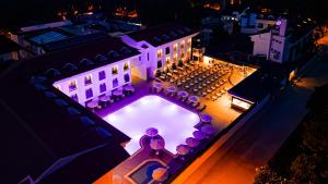 an aerial view of a wedding venue at night at Saint Star Kemer - Adult Only in Kemer