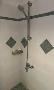 a shower with a shower head in a bathroom at Valente Rooms Kythira in Kythira