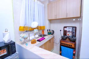 Kuchyň nebo kuchyňský kout v ubytování One bedroom near garden city + 7 fotografií