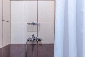 y baño con ducha y manguera de agua. en ALTHEA, en Panormos Skopelos