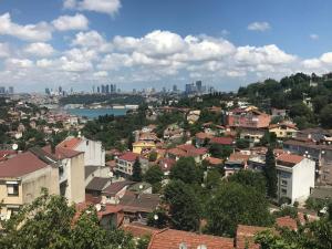 vistas a una ciudad con edificios y al perfil urbano en Cozy Room in Istanbul's Central Uskudar en Estambul