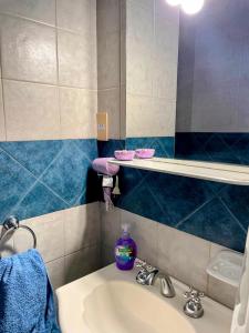 a bathroom with a sink and a mirror at Amplio departamento, la mejor ubicación en Mendoza in Mendoza