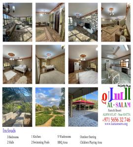 a collage of pictures of a house at Alsalam Farmhouse in Hatta