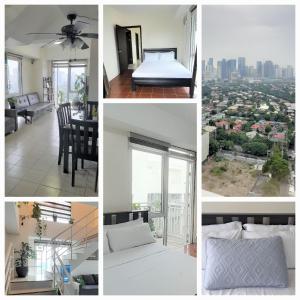 un collage de fotos de un apartamento con vistas en Two Storey Penthouse with Fantastic View en Manila