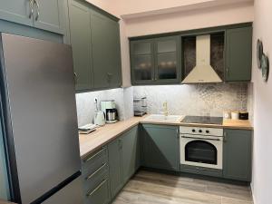 Kuchyň nebo kuchyňský kout v ubytování Loutraki apARTment