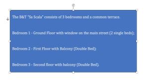 a screenshot of a clipboard with a screenshot of a command prompt at “Sa Scala” Bed&Terrace in Baunei
