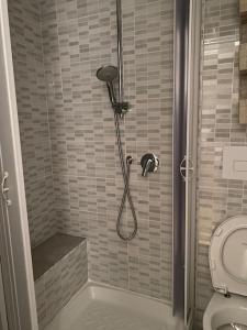 a shower in a bathroom with a toilet at La Vertecena in Cantalupo nel Sannio