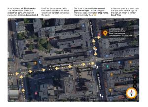 una mappa di una città con strade ed edifici di Loft Piotrkowska by Good Time a Łódź