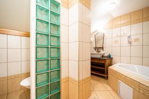 Koupelna v ubytování Hotel Sepetná