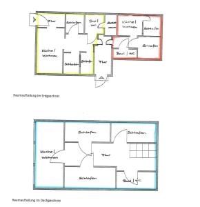 a floor plan of a house at Landhof in Ganschendorf, Landhaus Seenah in Sarow