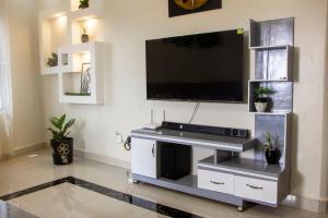 A television and/or entertainment centre at Rare APT for solo and couple Travellers